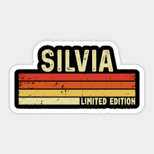 Silvia Name Vintage Retro Limited Edition Gift Sticker